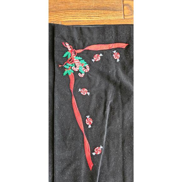 Vintage Eagle's Eye‎ Black Velvet Christmas Holiday Maxi Skirt Candy Canes 26 8 - Picture 2 of 8
